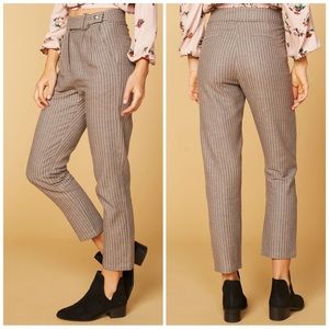 West of Melrose Walk the Line Taupe Stripe Trousers ▫️⚜️🤍